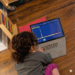 Child using Purple Computer